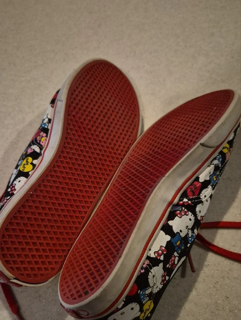 Vans Black & Red Hello Kitty Print Low Top Sneakers - Picture 5 of 8